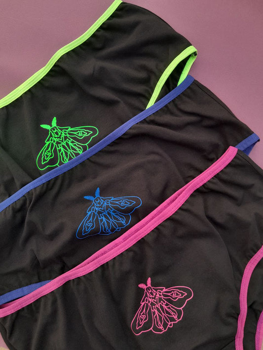 Чорні високі сліпи з кольоровою резинкою